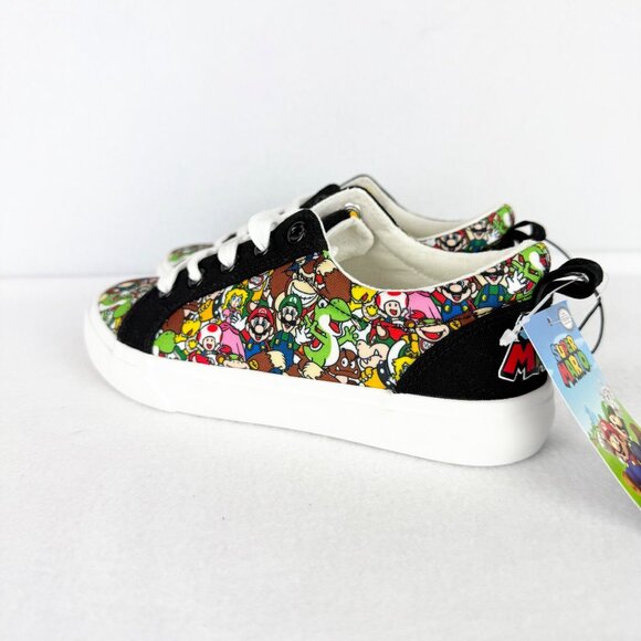 Ground Up Boys Super Mario Nintendo Low Top Lace Up Canvas Black Shoes Sz 3 NWOB - Picture 5 of 11